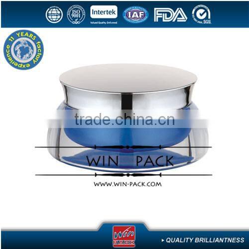 15G set series cream glass bottle, inner jar painted with shiny gold aluminum cap