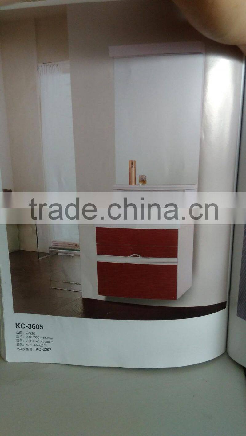 solid wood,oak wood bathroom cabinet withTouch screen lamp mirror cabinet