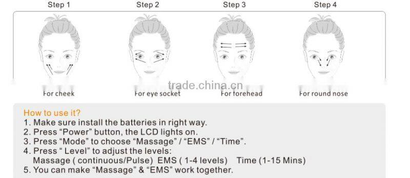 BPE026S 2016 newest home use ems fitness machines similar Nuface for face anti aging and face lift accept brand OEM