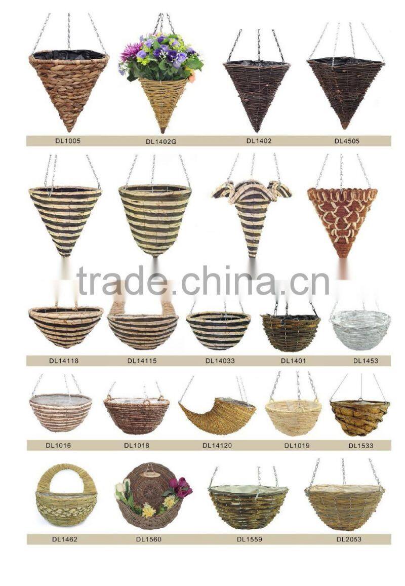 Planter fiber handcraft decorative hanging basket hanging plant pots