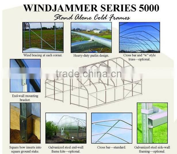 RoughBrothers Coldframe Series Galvanized Steel Frame Vegetable Tunnel Plastic Greenhouse