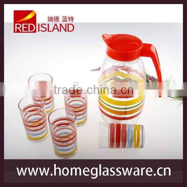 7pcs glass drinking set 1.5L glass pitcher and 6 tumblers