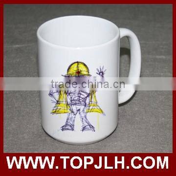 fresh custom print branding 15oz white mug for promotion