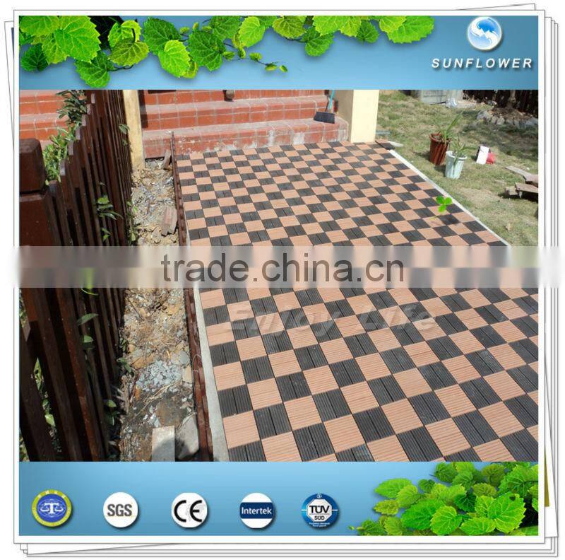 wood plastic composite diy patio flooring