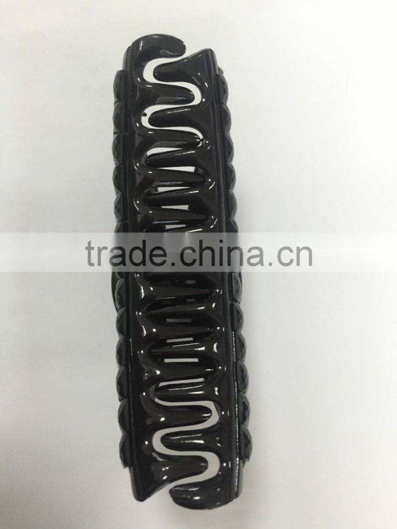 2016 big black beautiful rhinestone floral hair clips plastic hairpin for women