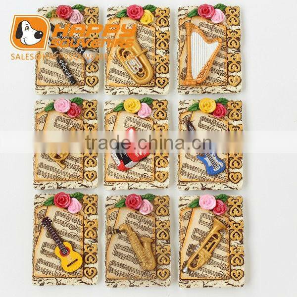 Musical guitar instrument promotional polyresin fridge magnet for home decor