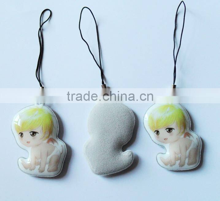 Promotional kids mobile phone cleaner chain with string