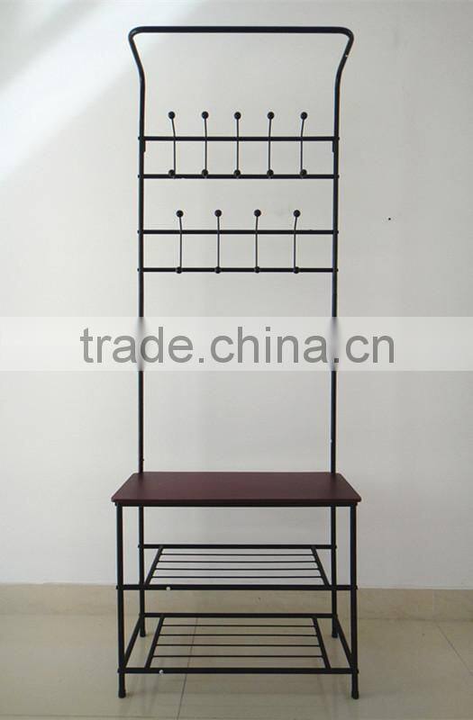 RH-4825 ENTRY WAY Hall Tree Bench Furniture Hook Hanger ORGANIZER Standing Coat Shoe clothes rack