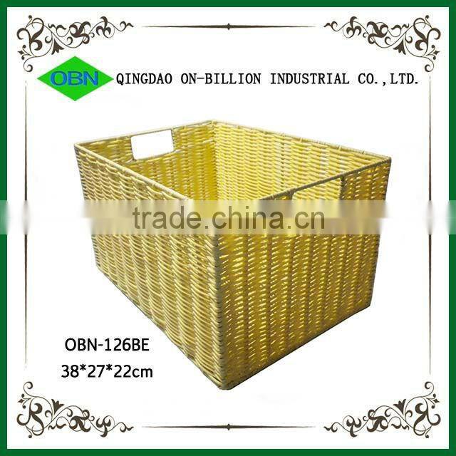 Wholesale Plastic Storage handle basket with aluminum frame handle