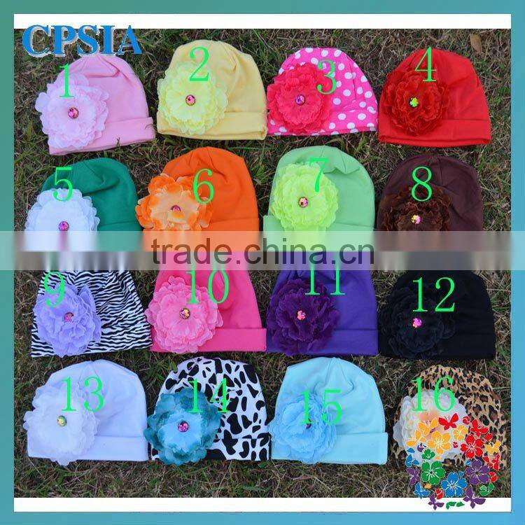 white cotton hats with flower new arrival cotton Baby Beanie Hats cotton slouch hat