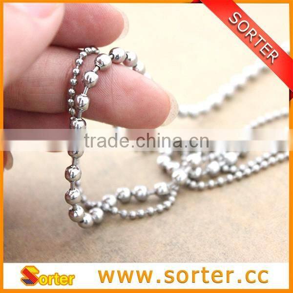 Fashion High Quality Metal Necklace Stainless Steel Ball Beaded Chain