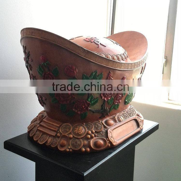Resin giant gold ingot sculpture