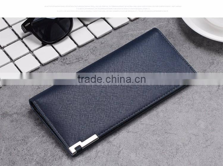wholesale New men's long Slim Wallet Card Wallet multi cross pattern wallet purse