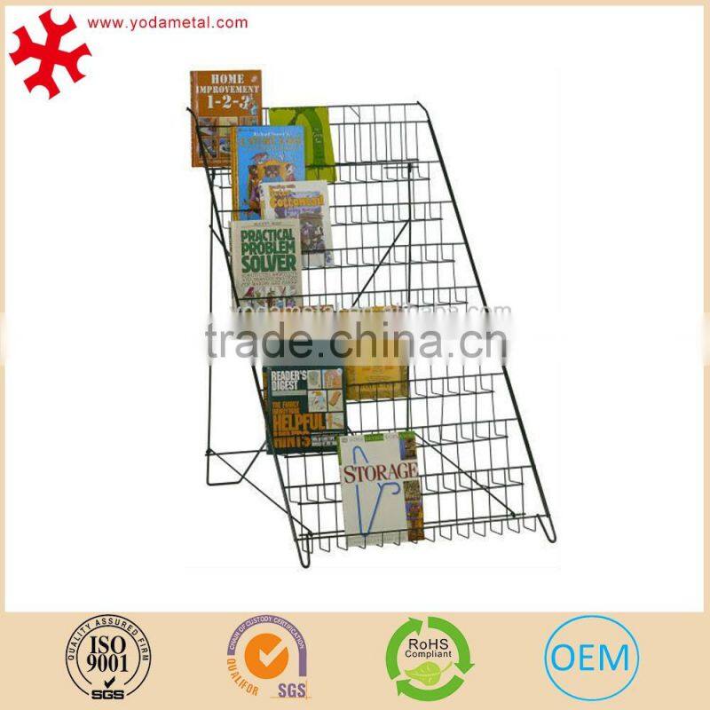 Floor standing wire brochure display holder metal magazine rack