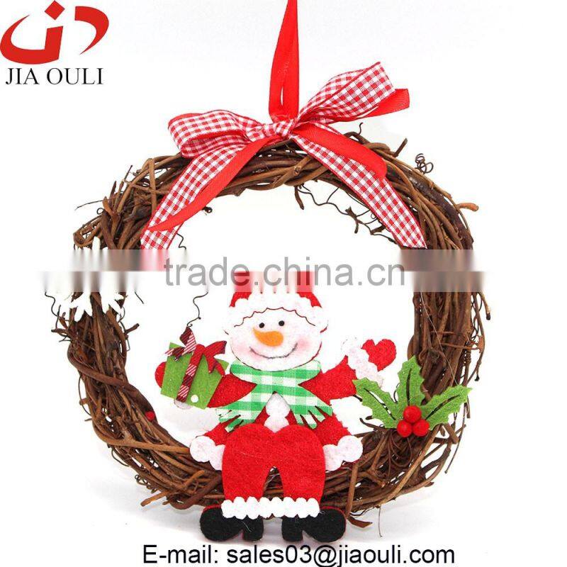 Hot sales with wood chicken easter decorations rattan wreath
