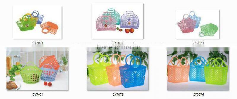 PE plastic basket with handle/Storage Basket/food basket
