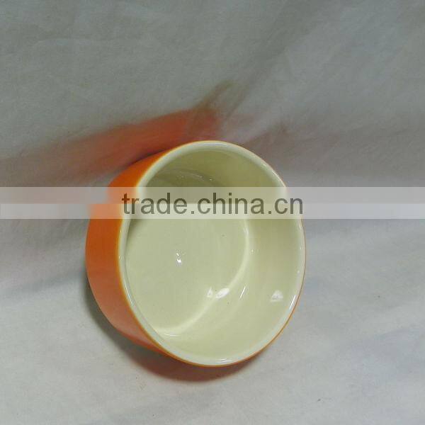 Ceramic Dog Bowl With Orange Color