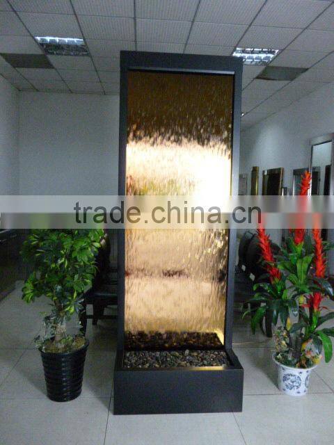 modern mirror wall waterfall panels
