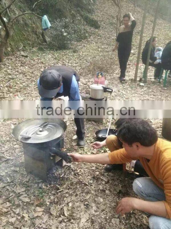 outdoor camping stainless protable charcoal and gas bbq stove with carry bag