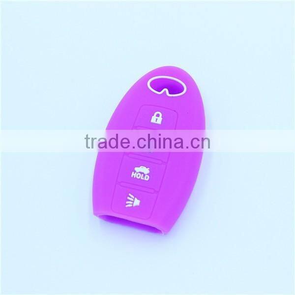 Nice 4 buttons silicone car key cover , remote key jackets for infiniti