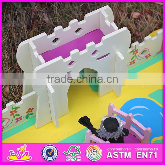 Top fashion kids pretend indoor wooden castle W06A001-S