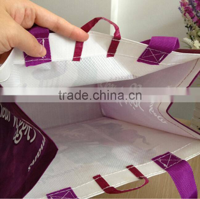 Lavender Picture Printing Fashion Durable PP Woven Bag with Round Corner