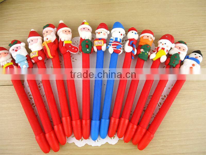 Christmas Gifts Christmas Polymer Clay Pen Wholesale Custom Logo Promotional Ballpoint Pen Cheap Polymer Clay Pen