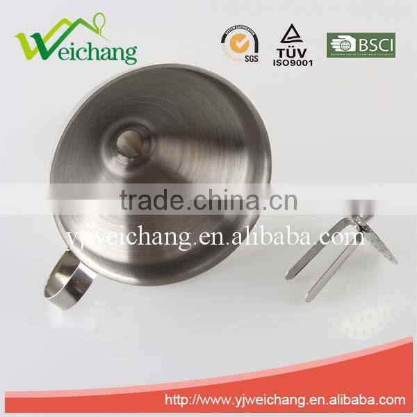 WCE207 Hot sale Kitchenware tool oil filling funnel stainless steel funnel easy tools high quality