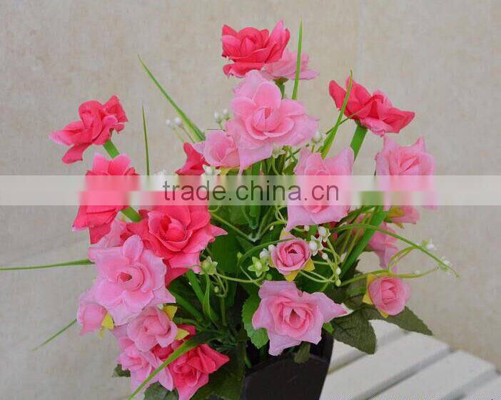 2014 Hot Selling rose Bouquet Mini Artificial Silk Flowers