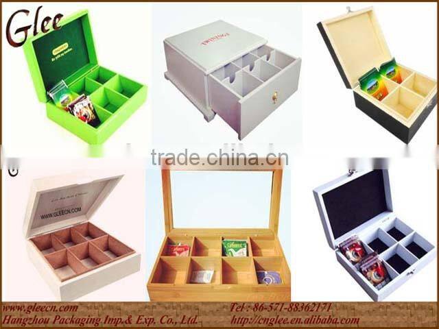 Handmade Customized Wood Tea Box With Paint