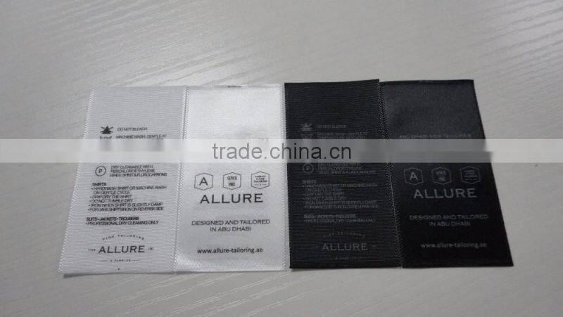 Custom satin printed label, neck label, care label