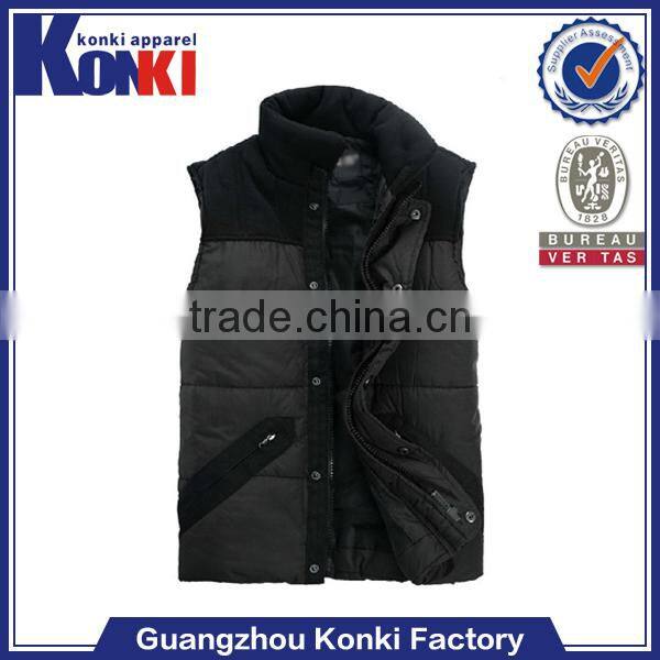custom fashion black Anti-Pilling outdoor vest men padding