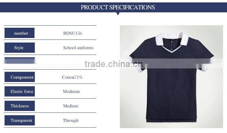 British student boys T-shirt polo shirt, V collar college, short sleeved Sweat can custom