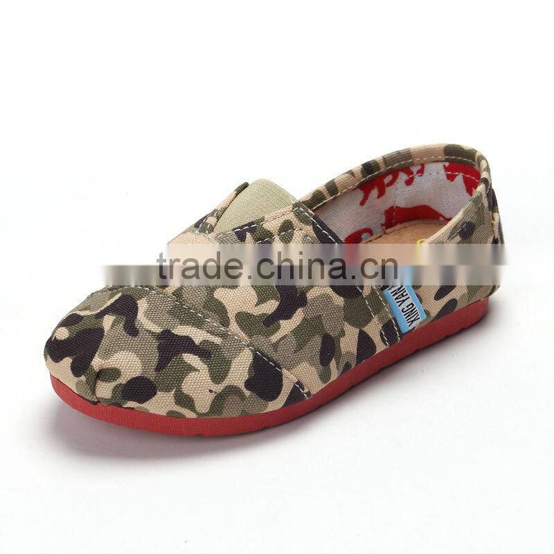 slip-on no laces fashion stylish camouflage baby children cloth casual embroidered cotton shoes for kids boys girls or adults