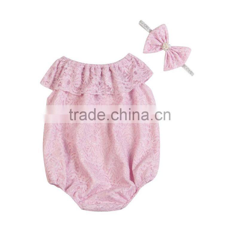 New arrive 0-4years lace cotton baby romper
