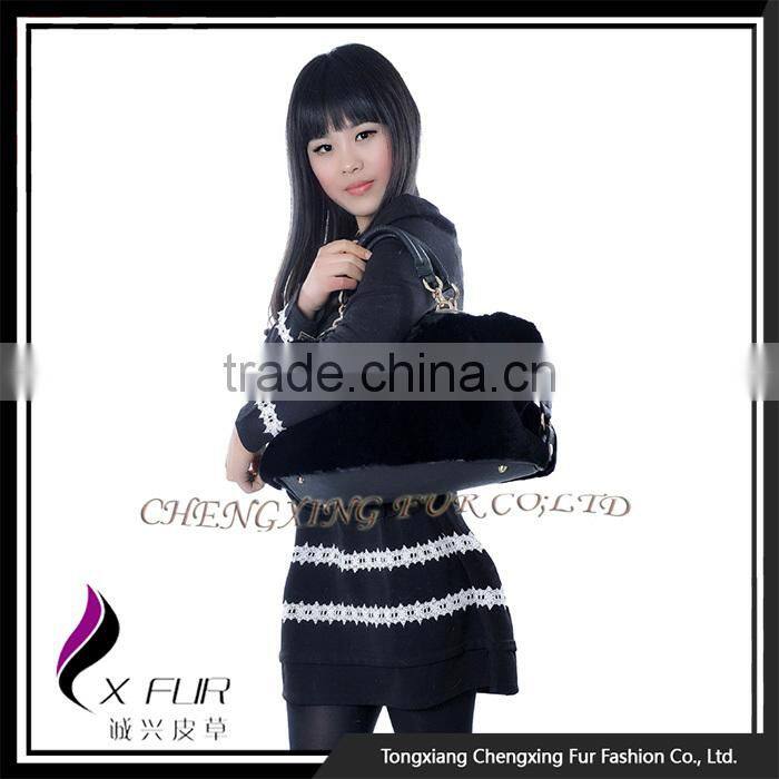 CX-H-42B Ladies Rex Rabbit Fur Sheepskin Fashion Bags Handbags