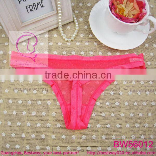 Stock thongs full transparent lace with bow