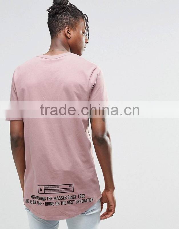 Factory direct wholesale cheap t shirts 2016 custom printed men longline full size t-shirt