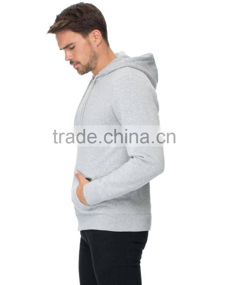 Men's cheap plain grey 100 polyester hooded sweatshirt