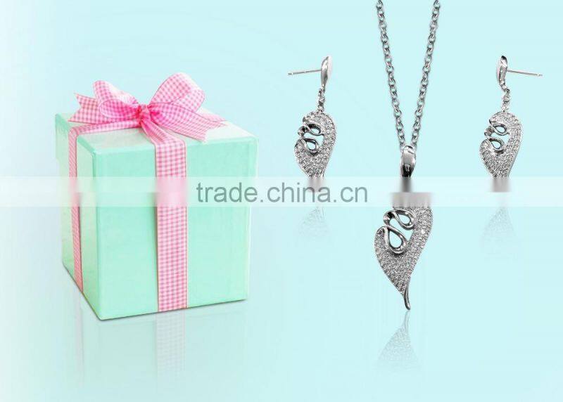 CZ studded Exclusive Silver Plated Pendant Set