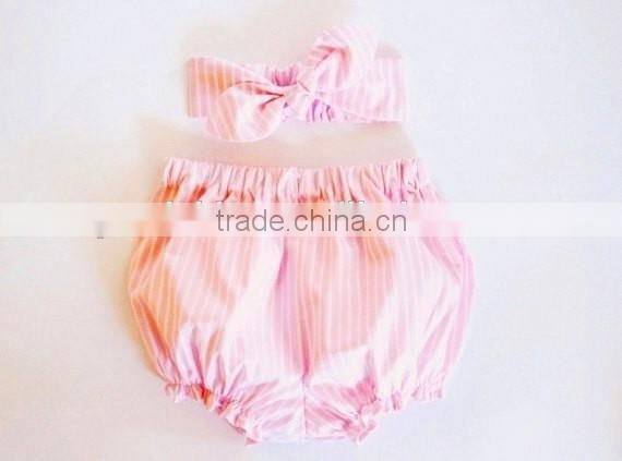 Light yellow floral baby bloomers girl fashionable underwear match headband