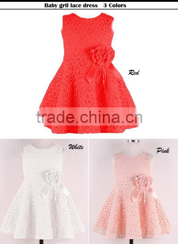 Kids Girls Lovely Sleeveless Lace Vest Princess Dress 20120#