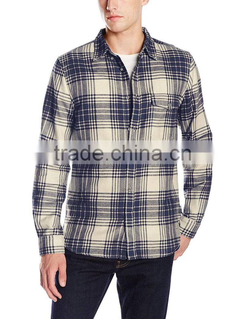 New style cheap Wholesale Plaid Men's plaid flannel shirt