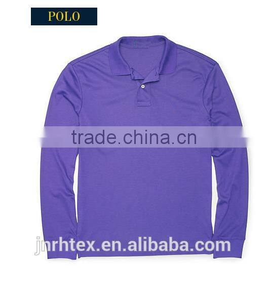 Long sleeve plain polo shirts wholesale China supplier
