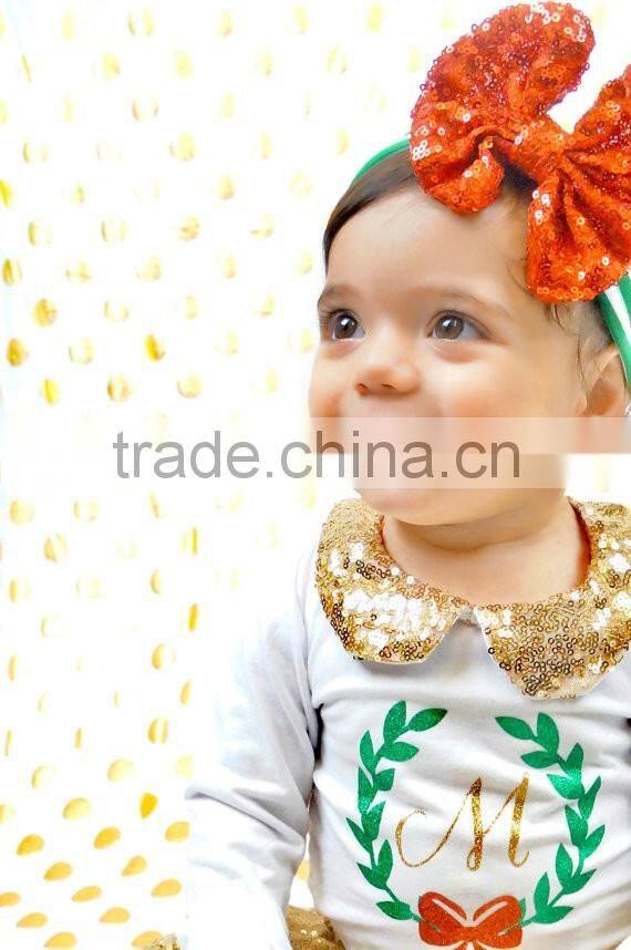 Baby Girls Christmas Outfits Stana Baby Toddlers Sequins Collar Tops And Skirt Sets Infant Girls Personalized Outfit