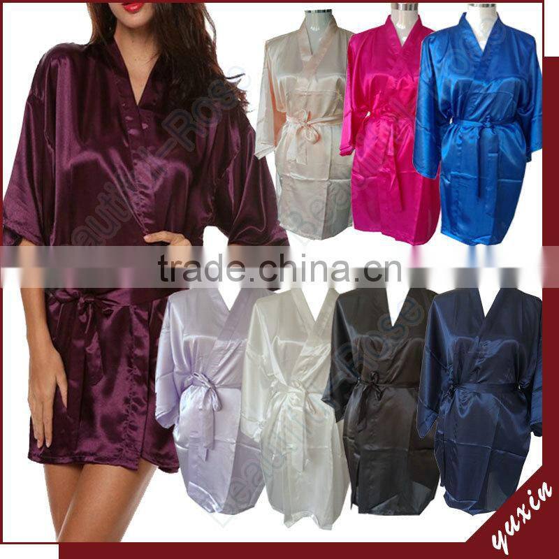 Bridesmaid robe Kimono Women Robe Gown Bathrobe silk satin robe PL002