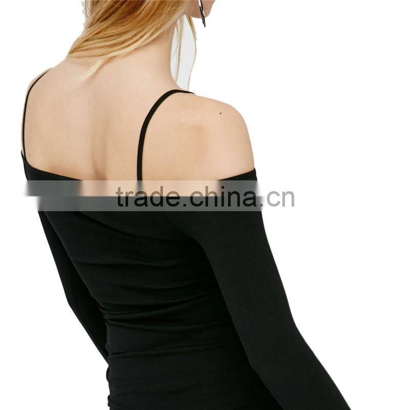2017 OEM Cool Next-to-skin Fit Stretchy Layering Black Fitted Blouse
