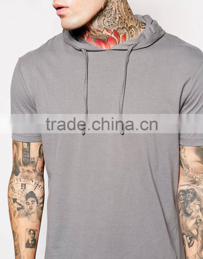 Super Longline T-Shirt With Hooded Skater Fit China products