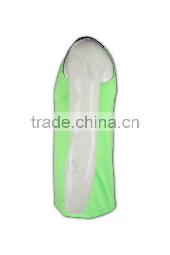 China manufactory high quality light green slim plain gym vests