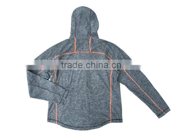 Popular outdoor sports clothing knitted hoodies melange ploar fleece pullover jacket